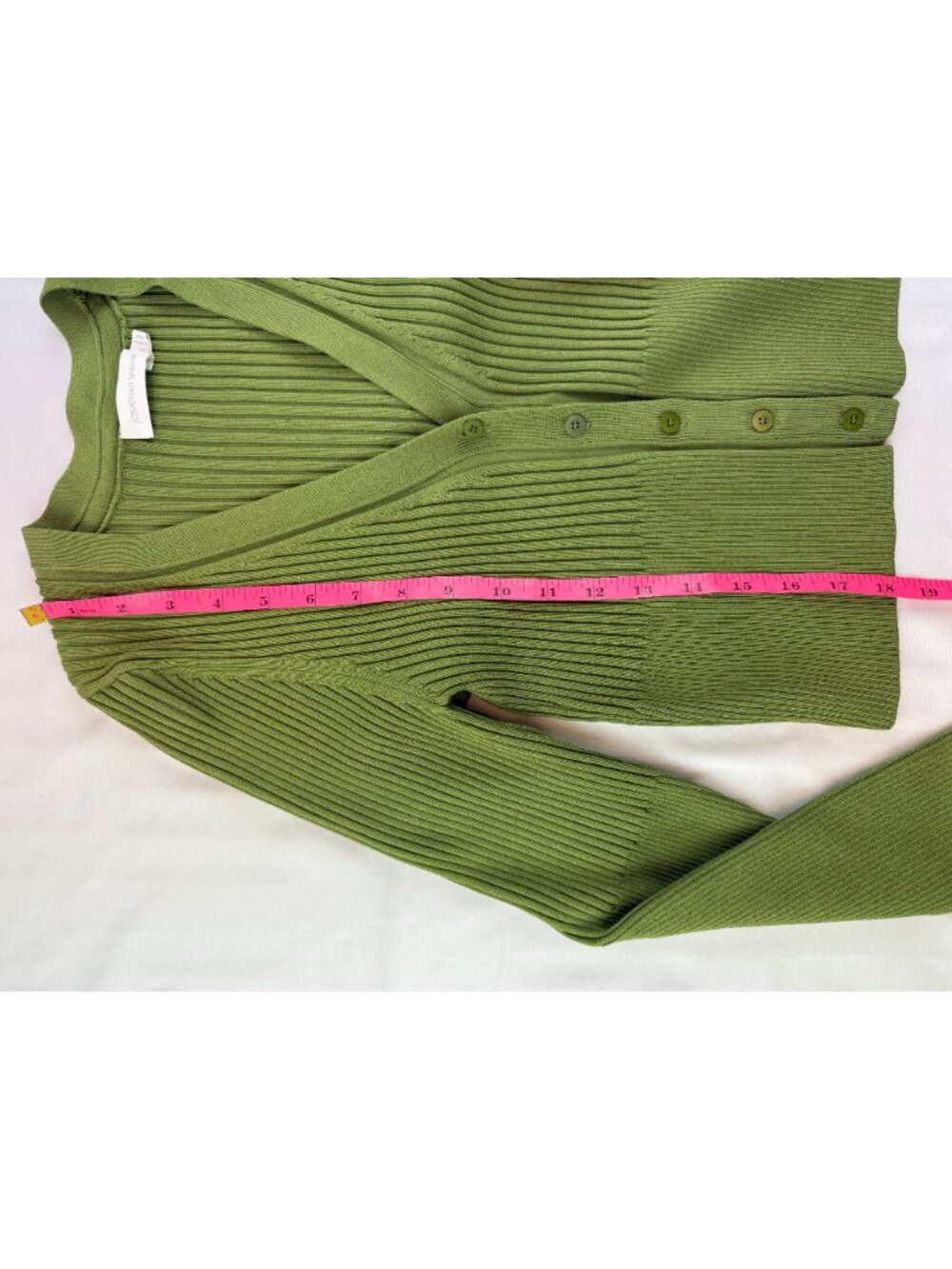 SIMKHAI Women’s Ailany Ribbed-knit Cardigan in Green Size Large - Picture 10 of 10